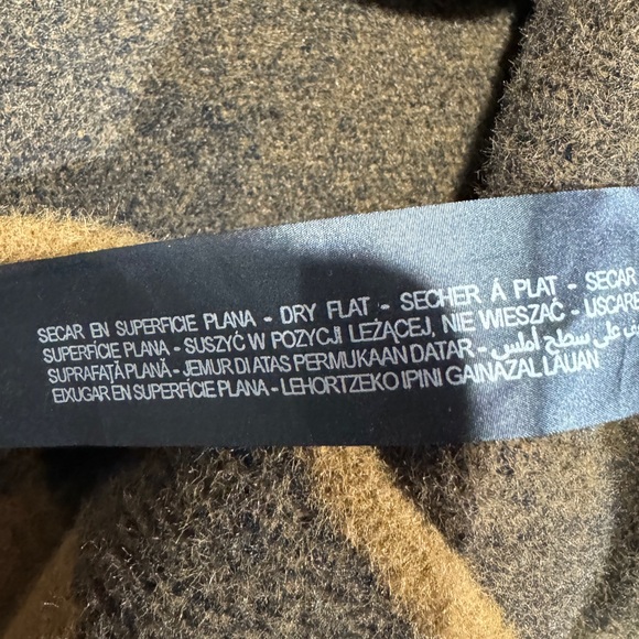 Zara Knit Buffalo Check Trench Sweater Jacket Brown Black Size Small - Picture 13 of 14